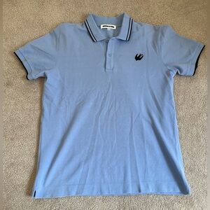 McQ Alexander McQueen Blue Cotton Short Sleeve Polo Top Sz. L
